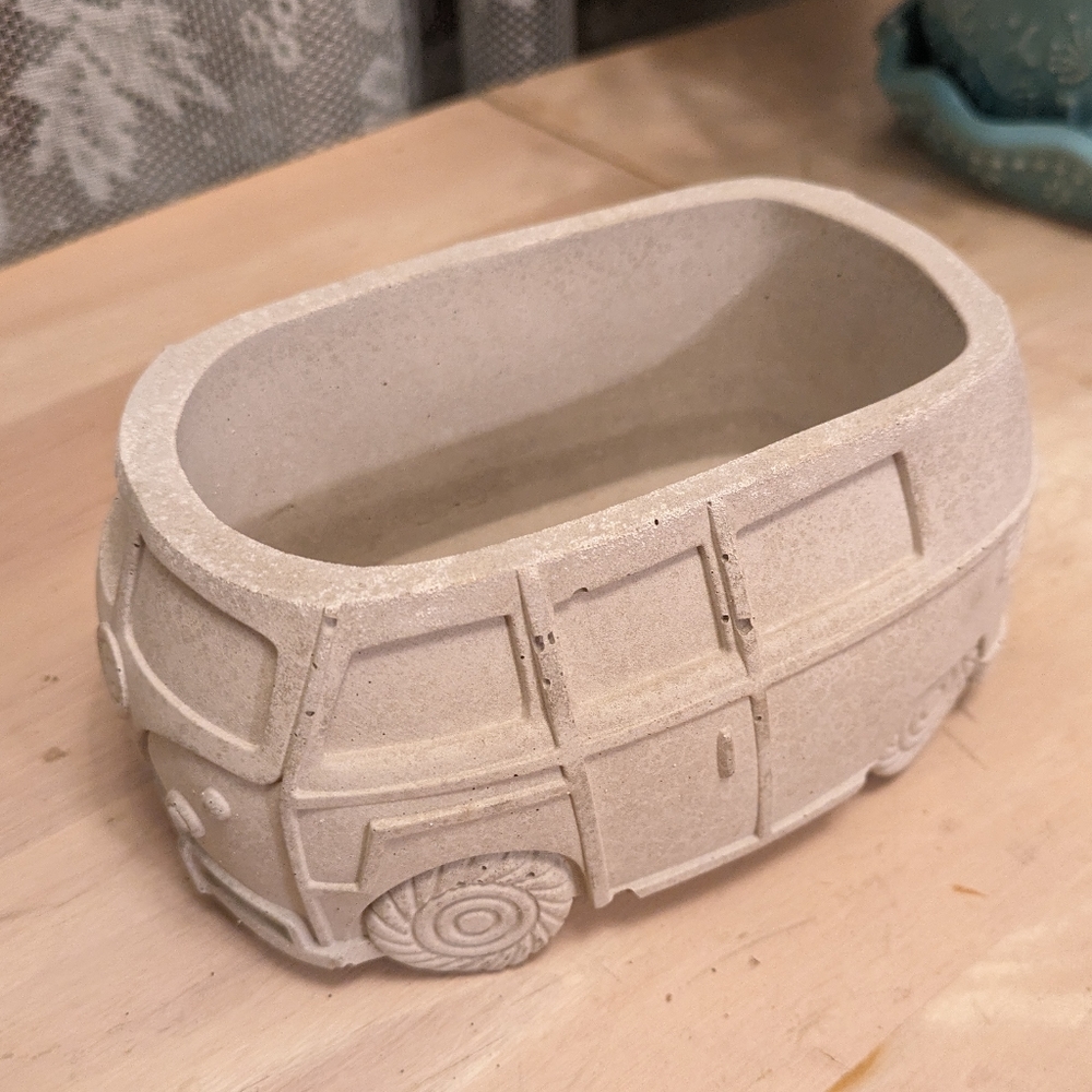 Handmade Cement Hippie Bus Succulent Planter